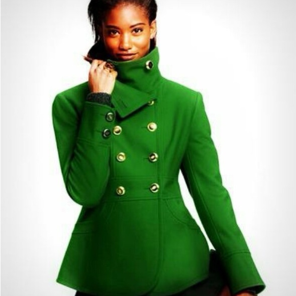 Kenneth Cole New York Vibrant Green Pea Coat